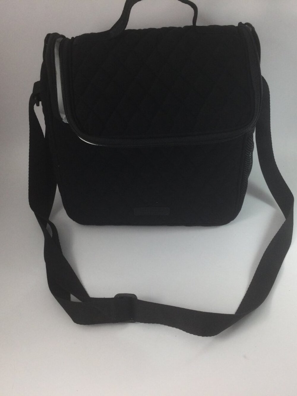 Vera Bradley Lunch Bag Isolated Black White Microfiber Cooler Tote